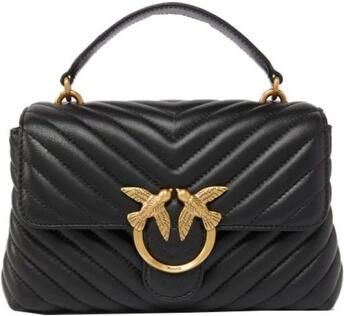 Pinko Zwarte Love Lady Puff Mini Leren Schoudertas Black Dames - Foto 8