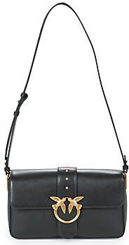Pinko Zachte leren schoudertas met Love Birds detail Black Dames - Foto 1