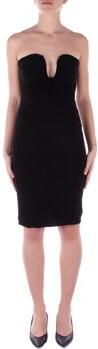 Pinko Elegante Jersey Midi Jurk met Draperie Black Dames