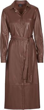 Pinko Midi Jurk met Drukknoopsluiting Brown Dames