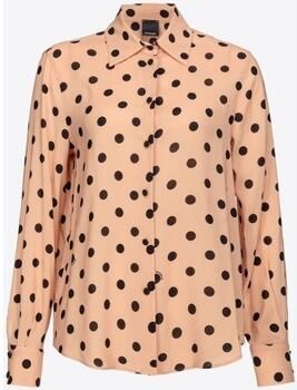 Pinko Klassieke Jacquard Polka Dot Blouse Beige Dames - Foto 2