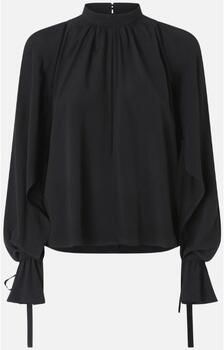 Pinko Zijden Blouse met Verticale Uitsnede Black Dames - Foto 4