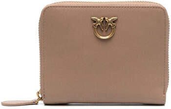 Pinko Vierkante ritsportemonnee Love Birds Beige Dames