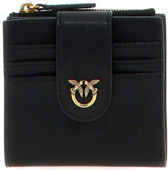 Pinko Stijlvolle Dames Portemonnees in Zwart en Goud Black Dames