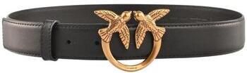 Pinko Love Birds Diamond Cut Leren Riem Black Dames - Foto 5
