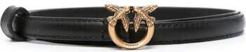 Pinko Smalle leren Riem met Love Birds Diamond Cut gesp Black Dames - Foto 2