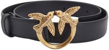 Pinko Love Birds Diamond Cut Leren Riem Black Dames - Foto 4