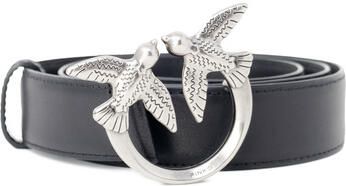 Pinko Love Birds Leren Riem met Metalen Gesp Black Dames - Foto 15