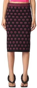 Pinko Zwarte Gebreide Jacquard Love Birds Rok Black Dames - Foto 3