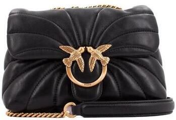 Pinko Elegante Functionele Schoudertas Drukknoopsluiting Black Dames