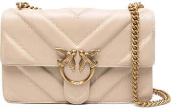 Pinko Gewatteerde Chevron Crossbody Tas Nude Beige Dames