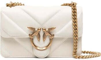 Pinko Witte Leren Schoudertas met Ketting White Dames - Foto 5