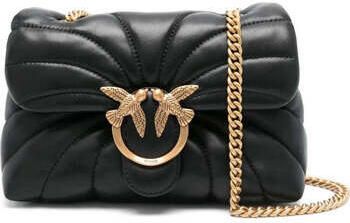 Pinko Elegante Functionele Schoudertas Drukknoopsluiting Black Dames