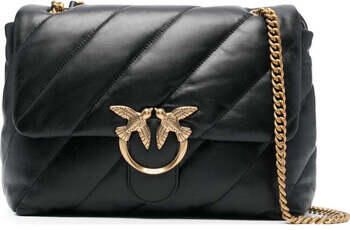 Pinko Gewatteerde Schapen Nappa Handtas Iconisch Logo Black Dames
