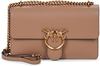 Pinko Klassieke Love Tas van Zacht Leer met Metalen Love Birds Gesp Brown Dames - Foto 2