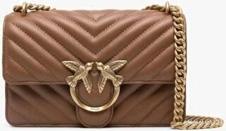 Pinko Bruine Chevron Gewatteerde Schoudertas Brown Dames