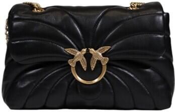 Pinko Gewatteerde leren schoudertas met Love Birds Black Dames