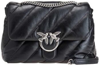 Pinko Gewatteerde leren schoudertas met Love Birds detail Black Dames - Foto 11