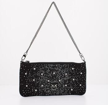 Pinko Platte Horizontale Schoudertassen Black Dames