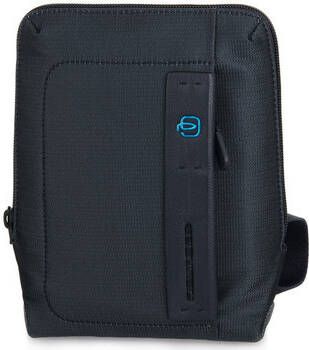 Piquadro Blauwe Leren en Stoffen Tas Blue Heren