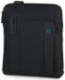 Piquadro Zwarte leren en stoffen tas Black Unisex - Thumbnail 1