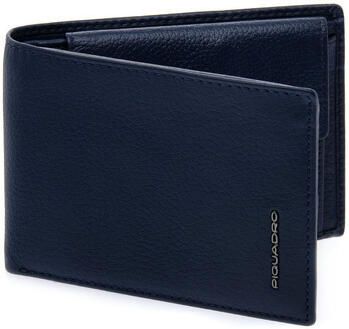 Piquadro Blauwe Leren Portemonnee met RFID-bescherming Blue Heren