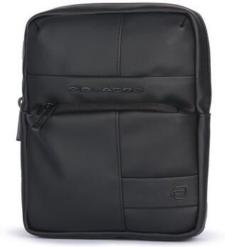 Piquadro Kleine Rubber Schoudertas Zwart Black Heren