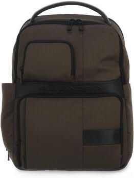 Piquadro Groene Leren en Stoffen Rugzak Green Heren