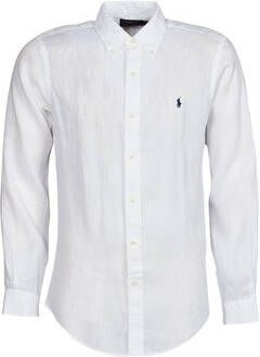 Ralph Lauren Witte Linnen Overhemd met Pony Borduursel White Heren