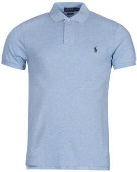 Polo Ralph Lauren Polo shirt met logo borduursel en geribbelde kraag en manchetten Blue Heren