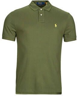 Polo Ralph Lauren Polo shirt met logo borduursel en geribbelde kraag en manchetten Green Heren