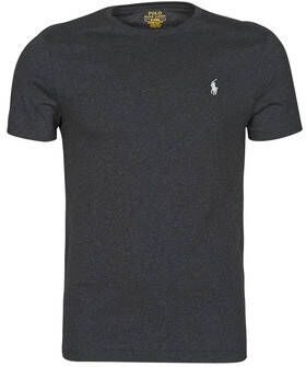 Polo Ralph Lauren Custom Slim Fit T-shirt Zwart Marl Heather Blue Heren