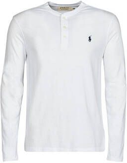 Ralph Lauren Kliek Wit Katoenen Polo Shirt met Lange Mouwen White Heren