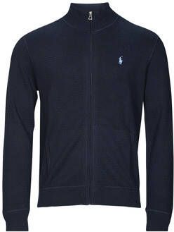 Polo Ralph Lauren vest opstaande kraag donkerblauw rits effen katoen