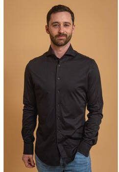 PROFUOMO Heren Overhemden Shirt X-cutaway Sf Japanese Knitted Zwart - Foto 12