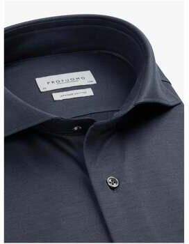 PROFUOMO Heren Overhemden Shirt X-cutaway Sf Japanese Knitted Donkerblauw - Foto 5