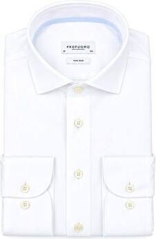 Profuomo Overhemd Lange Mouw Heavy Twill Overhemd Wit