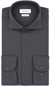 Profuomo Overhemd Lange Mouw Japanese Knitted Overhemd Antraciet