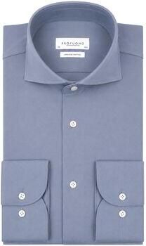 Profuomo Overhemd Lange Mouw Japanese Knitted Overhemd Indigo