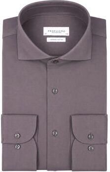 Profuomo Overhemd Lange Mouw Japanese Knitted Overhemd Mauve