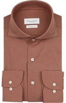 Profuomo Overhemd Lange Mouw Japanese Knitted Overhemd Red Clay