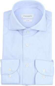 Profuomo Overhemd Lange Mouw Knitted Overhemd Lichtblauw - Foto 4
