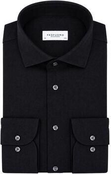 Profuomo Overhemd Lange Mouw Overhemd Brushed Twill Navy - Foto 3