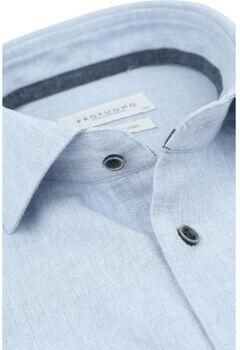 PROFUOMO Heren Overhemden Shirt X-cutaway Sc Sf Cotton Linen Lichtblauw