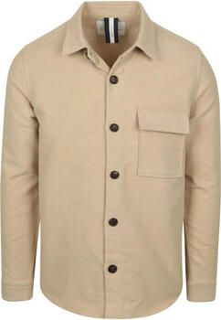 Profuomo Overhemd Lange Mouw Overshirt Moleskin Beige