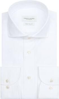 Profuomo Overhemd Lange Mouw Royal Twill Overhemd Wit
