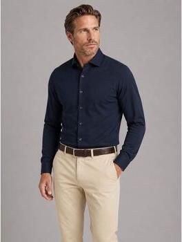 Profuomo Overhemd Lange Mouw Supima Overhemd Navy