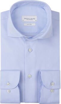 Profuomo Overhemd Lange Mouw Twill Overhemd Lichtblauw