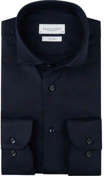Profuomo Overhemd Lange Mouw Twill Overhemd Navy