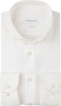 Profuomo Overhemd Lange Mouw Twill Overhemd Off White
